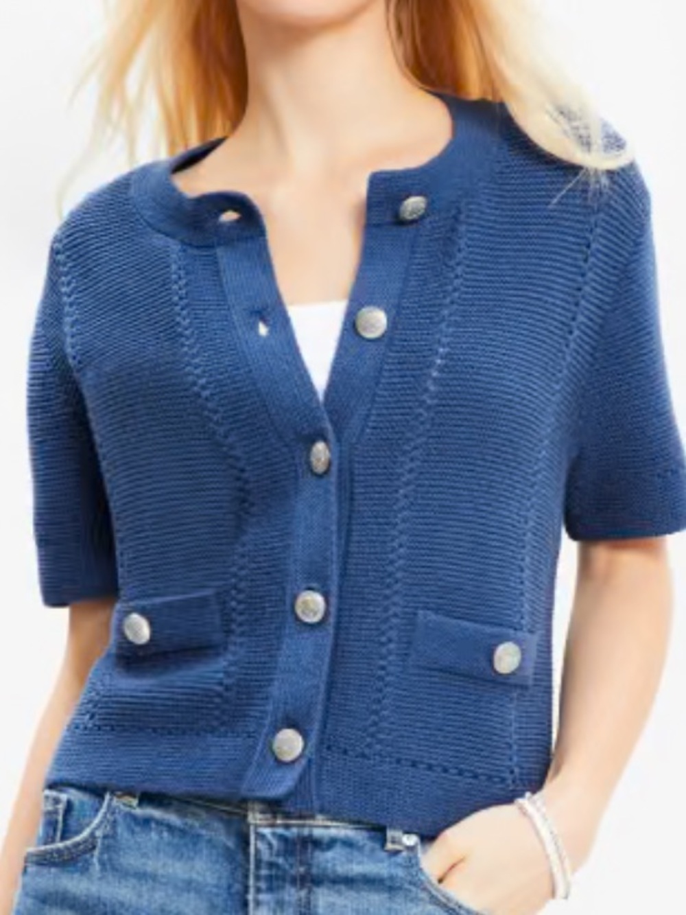 Loft Link Stitched Lakeside Night Sweater Jacket Size Medium